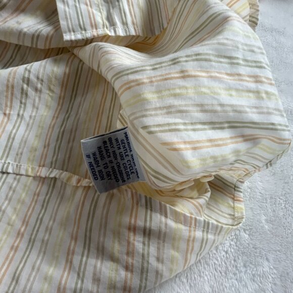 Faconnable Womens Cotton Striped Long Sleeve Button-Up Shirt Large Multicolor - Picture 4 of 7